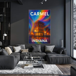 Carmel Indiana Scenic Minimalist Wanderlust Poster