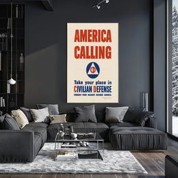 America Calling: Civilian Defense WWII Propaganda Poster