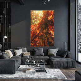 Mystical Enchantment in Grand Candle-Lit Library Poster PosterGoat