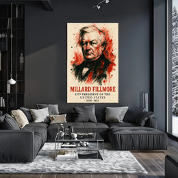 Millard Fillmore watercolor portrait in Historical Poster