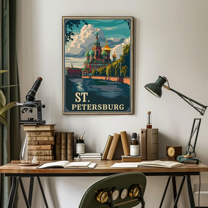 St. Petersburg Vintage Poster - Russian Architecture