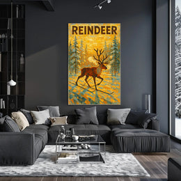 Reindeer In Winter Wonderland Poster