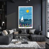 Seascape Poster Modern Coastal Wall Art Print