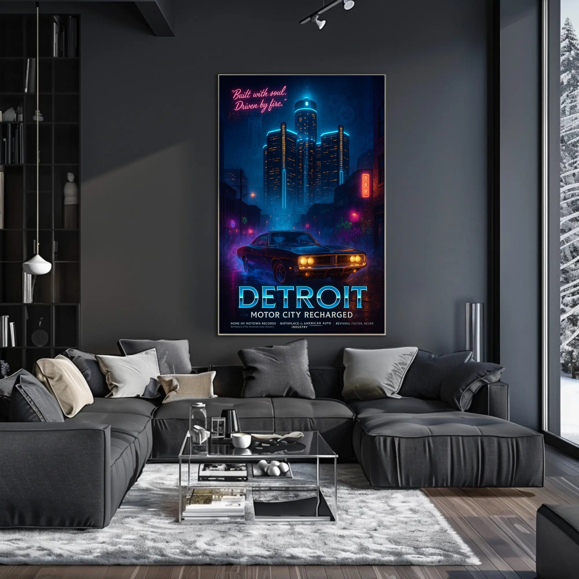 Detroit Motor City Recharged Wall Art Print PosterGoat