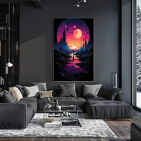 Celestial Fantasy Realm Surreal Art Poster