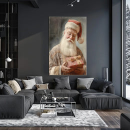 Santa Claus With A Gift Poster