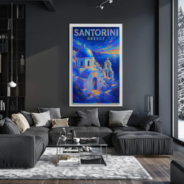 Santorini, Greece A Vibrant Escape Poster