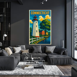 Connecticut Lighthouse Scene Poster