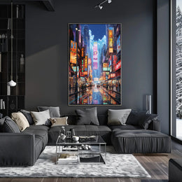 Neon Skyline of Futuristic East Asian Cityscape Poster