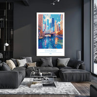 Chicago Skyline Reflections: Urban or Cityscape Poster
