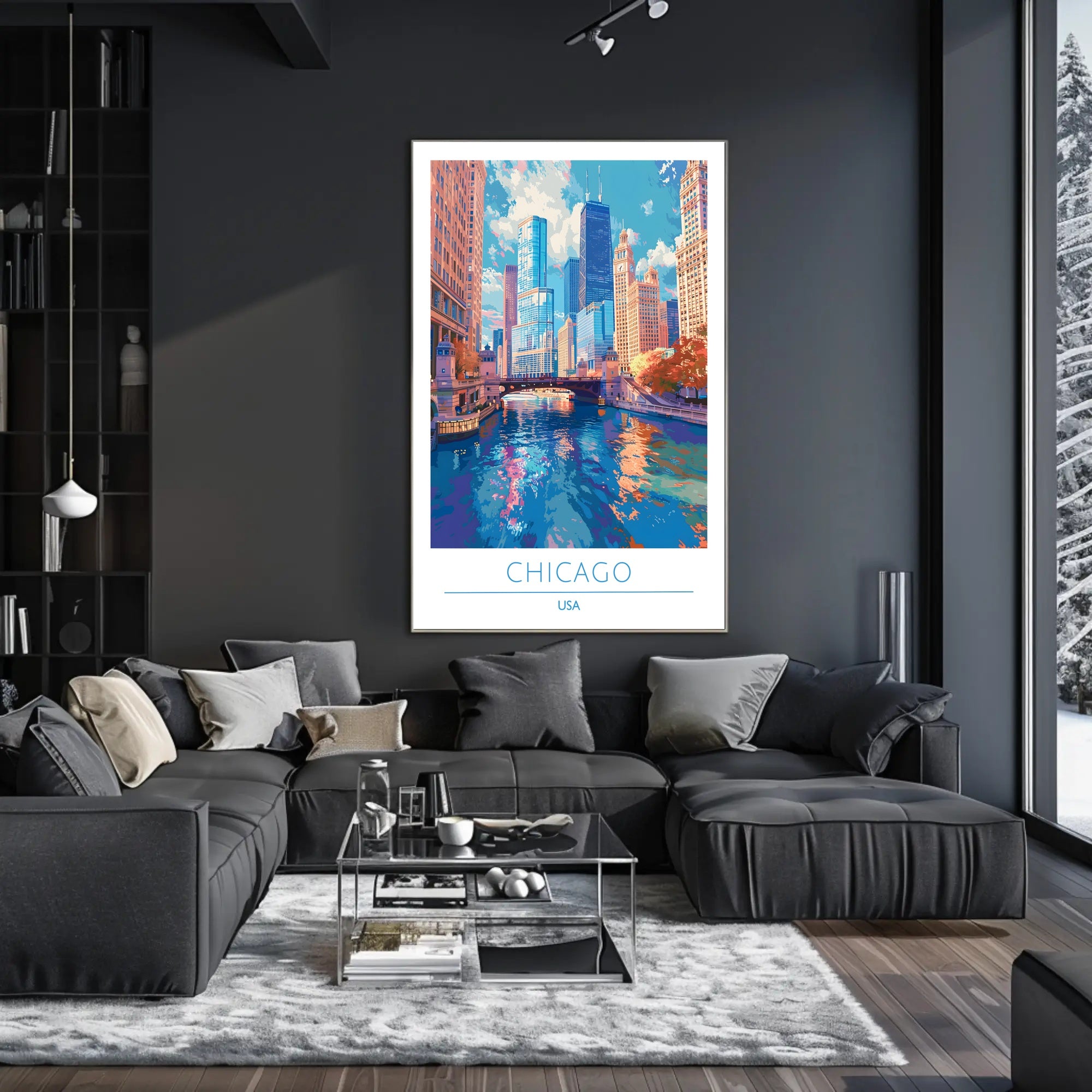 Chicago Skyline Reflections: Urban or Cityscape Poster