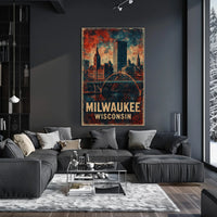 Milwaukee Vintage Architecture Skyline Collectors Poster