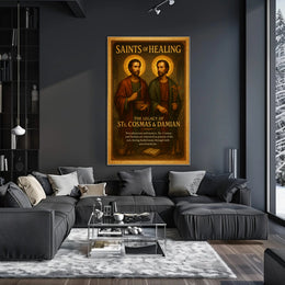 Saints Cosmas and Damian Vintage Spiritual Heritage Poster PosterGoat