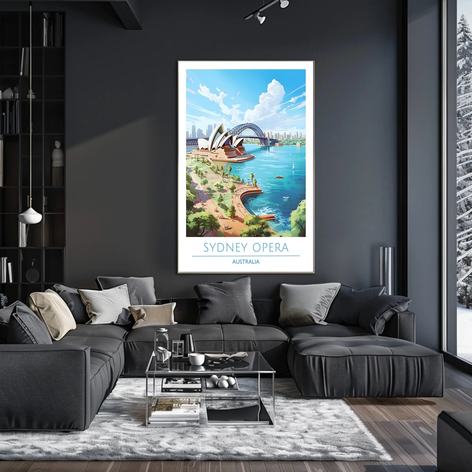 Sydney's Iconic Beauty: Opera House and Bridge Travel Poster