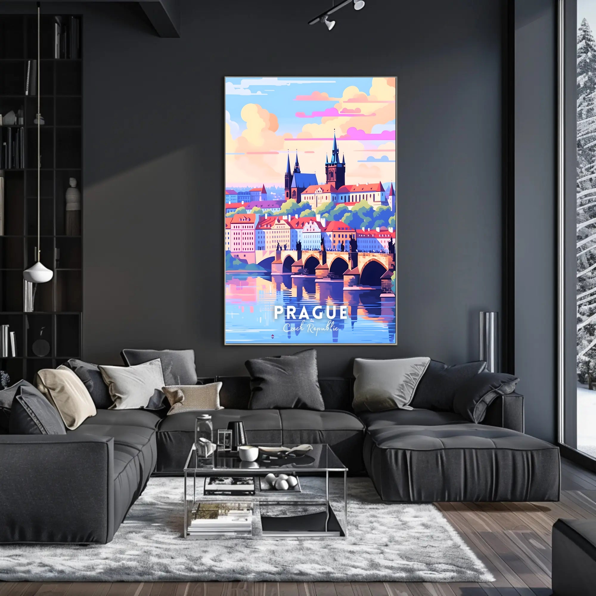 Prague Charles Bridge Travel Poster