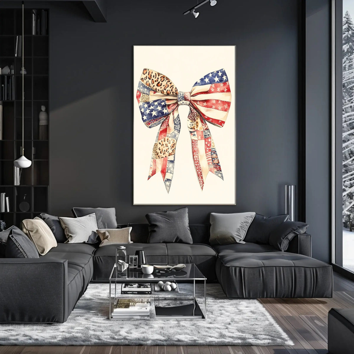 Large Coquette Bow American Flag Patriotic Wall Poster