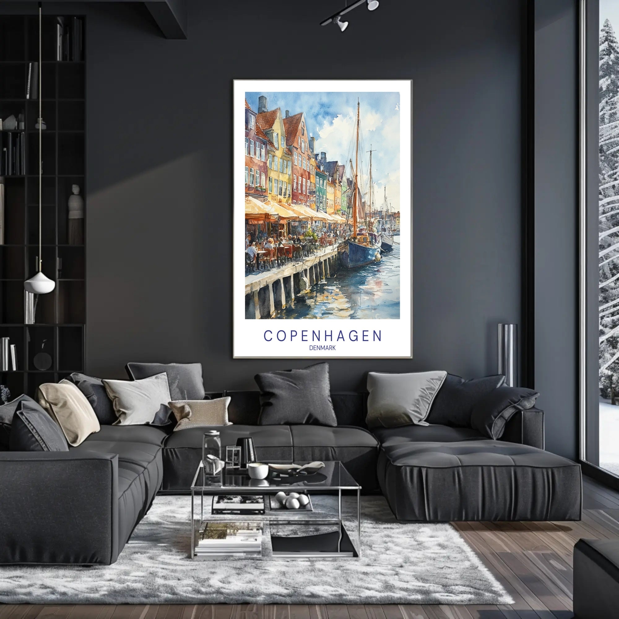 Copenhagen Waterfront Scene Poster PosterGoat