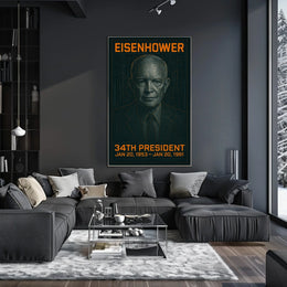 Dwight D. Eisenhower 34th President of the United States Techno Schematic Poster