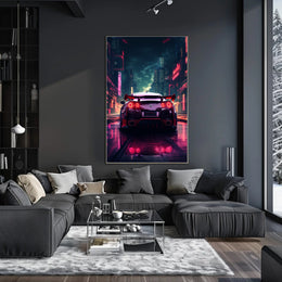 Neon Night Drive Poster PosterGoat