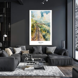 Siberian Railway Adventure in Watercolor Travel Poster PosterGoat