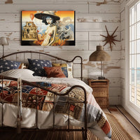 Surreal Silver-Haired Woman in Artistic Poster