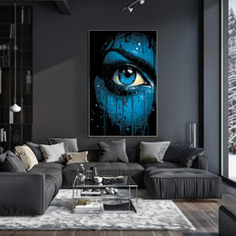 Intense Blue Eye Surreal Art Poster Print