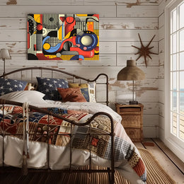 Vibrant Abstract Geometric Pop Art Poster Print