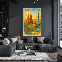Barcelona Art Poster: Sagrada Família and Park Güell