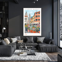 Vibrant Flower Market in Pisa Poster PosterGoat