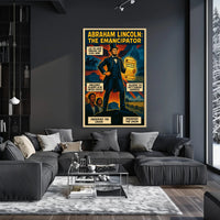 Abraham Lincoln Vintage Presidential Historical Illustration Poster PosterGoat
