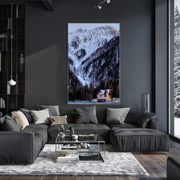 Serene Snowy Mountain Scene Winter National Park Poster