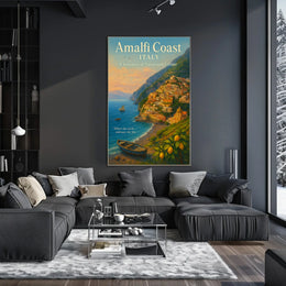 Amalfi Coast Tranquility: Classic Travel Poster Art