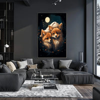 Moonlit Foxes Poster