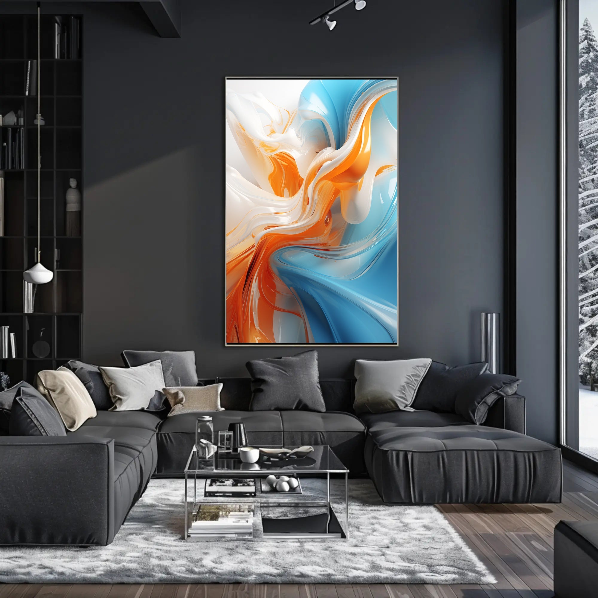 Fluid Motion Abstract Art Vibrant Design Poster