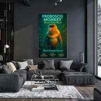 Proboscis Monkey Borneos Pristine Marvel Poster
