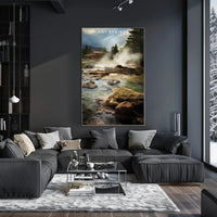 Hot Springs Tranquil Travel Poster Wall Art
