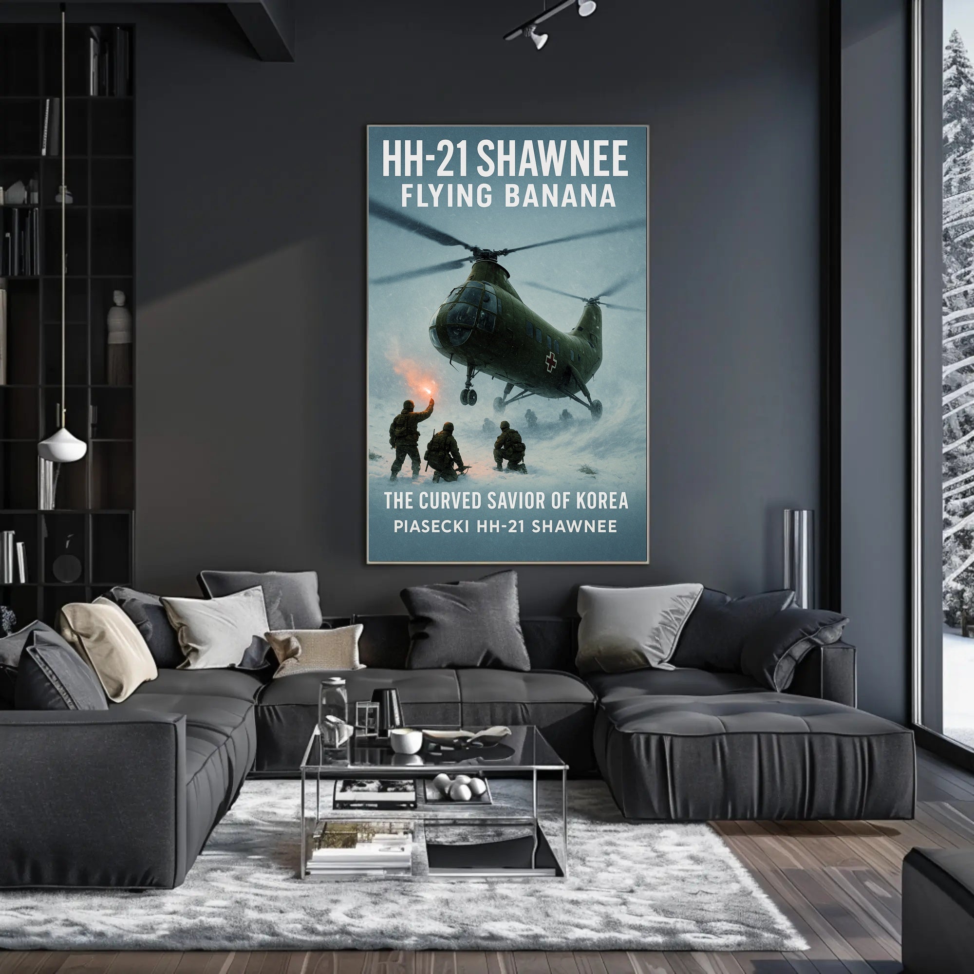 HH-21 Shawnee Flying Banana Poster PosterGoat