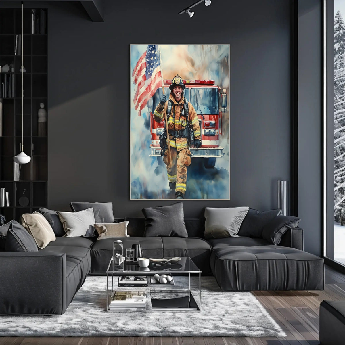 smiling firefighter Poster