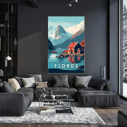 Norwegian Fjord Landscape Scenic Travel Poster