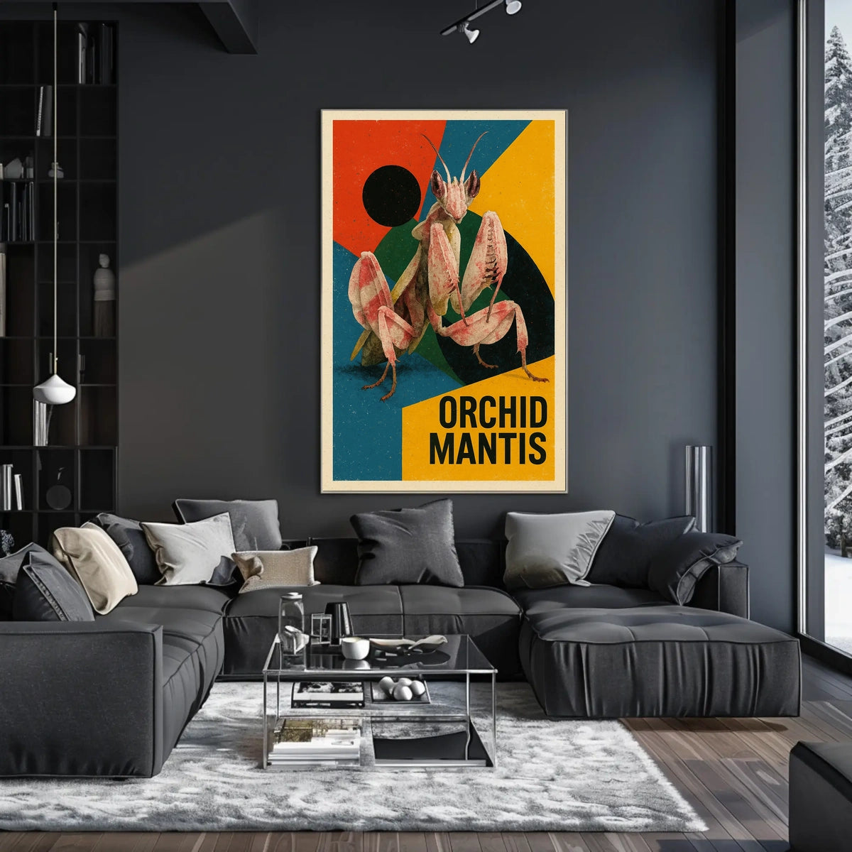 Orchid Mantis Art Poster