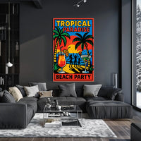 Tropical Paradise Beach Party Poster