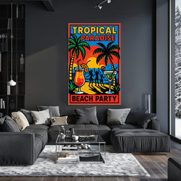 Tropical Paradise Beach Party Poster