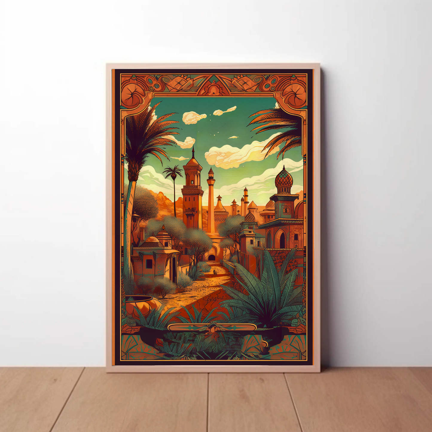 Moroccan Desert Palace Fantasy City Travel Poster
