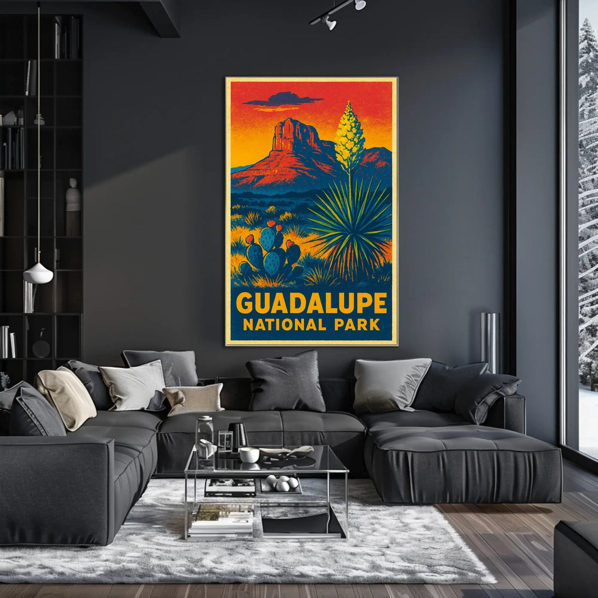 Guadalupe National Park Sunset Vintage Travel Voyager Poster