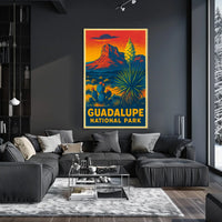 Guadalupe National Park Sunset Vintage Travel Voyager Poster