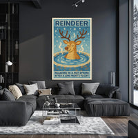 Relaxing Reindeer Mosaic Winter Art Poster - Abstract or Artistic Poster