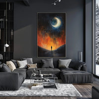Stargazer's Dream: Surreal Cosmic Night Artistic Poster