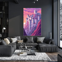 Mystical Castle on Cliffside Fantasy Poster