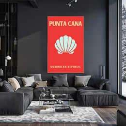 Punta Cana Travel Poster with Vibrant Shell Design PosterGoat