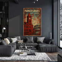 Parkersburg Vintage Architecture Collectors Art Deco Poster